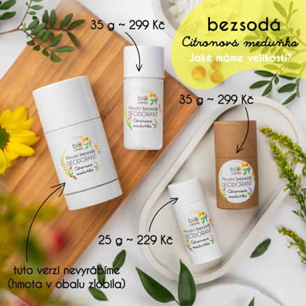 (mini) Přírodní BEZSODÝ deodorant Citronová meduňka