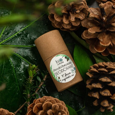Papírový obal: BEZSODÝ deodorant V lese najde(š) se