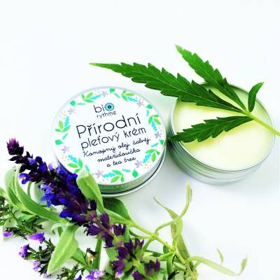 Přírodní pleťový krém &quot;Anti-pupínek&quot; - Konopný olej, šalvěj, mateřídouška a tea tree